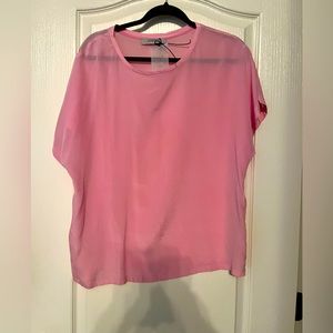 Pink Silk short-sleeve blouse!